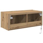 Buffet TV vidaXL avec lumières LED Chêne Artisan 80x35x31 cm