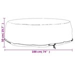 vidaXL Housse pour salon îlot 8 œillets Ø188x50 cm rond