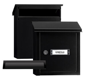 Pack Bouche d'entrée + Boîte aux lettre en acier  V4034  Fente 23 x 3 cm  Noir