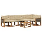 vidaXL Ensemble de canapés d'extérieur 7 Pièces Naturel et Beige