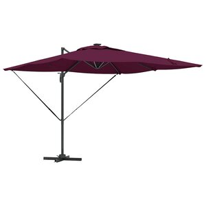 vidaXL Parasol Rouge bordeaux 286 x 285 x 270 cm Aluminium