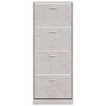 vidaXL Armoire à chaussures Gris béton 59x17x150 cm Bois d'ingénierie