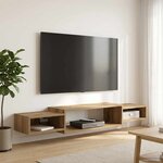 vidaXL Meuble TV mural Montage mural Chêne artisanal 140 x 28 x 21 cm