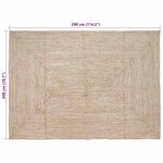 vidaXL Tapis de surface Naturel et Blanc 200 x 290 cm Jute