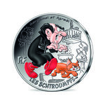 Monnaie de 10 Euro Argent colorisée Gargamel et Azraël - Les Schtroumpfs