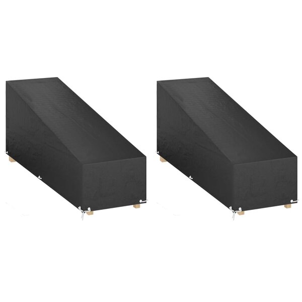vidaXL Housses pour chaise longue 2 Pièces 12 œillets 200x65x35/60 cm PE