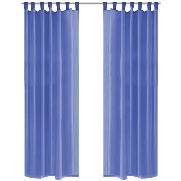 vidaXL Rideau occultant 2 Pièces Voile 140 x 245 cm Bleu royal