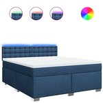 vidaXL Sommier à lattes de lit avec matelas Bleu 180x200 cm Tissu