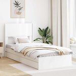 vidaXL Cadre de lit avec rangement et tête de lit Blanc 75 x 190 cm