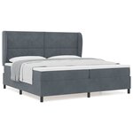 vidaXL Lit à ressorts avec matelas Gris foncé 200 x 200 cm Velours
