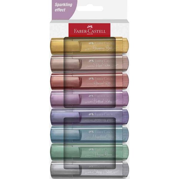 Surligneur TEXTLINER 46 METALLIC  étui de 8 FABER-CASTELL