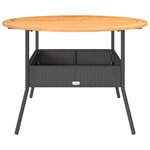 vidaXL Table de jardin et dessus en bois d'acacia noir résine tressée