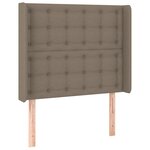 vidaXL Sommier à lattes de lit matelas et LED Taupe 90x200 cm Tissu