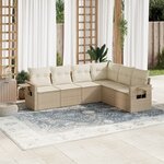 vidaXL Salon de jardin avec coussins 6 Pièces beige résine tressée