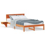 vidaXL Cadre de lit avec tables de chevet avec tête de lit Marron cire