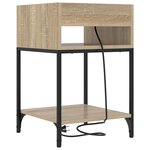 vidaXL Table de chevet avec étagère 2 Pièces Chêne sonoma 40 x 40 x 61 cm