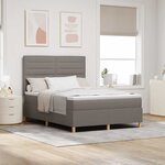 vidaXL Lit à ressort LED avec matelas Taupe 140 x 190 cm tissu