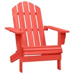 vidaXL Chaise de jardin Adirondack avec table Bois de sapin Rouge