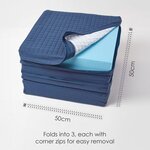 Coussin d'assise déhoussable pour canapé 3 places en coton  Bleu marine - HOMESCAPES