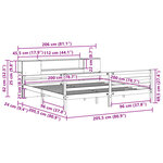 vidaXL Lit bibliothèque sans matelas blanc 200x200 cm bois pin massif