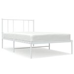 vidaXL Cadre de lit métal sans matelas avec tête de lit blanc 80x200cm