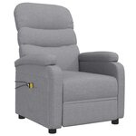 vidaXL Fauteuil électrique de massage Gris clair Tissu