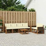 vidaXL Ensemble de canapés d'extérieur 7 Pièces Naturel et Crème