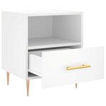 vidaXL Tables de chevet 2 Pièces blanc 40x35x47 5 cm bois d’ingénierie