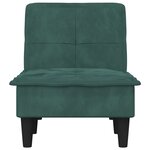 vidaXL Chaise longue vert foncé velours