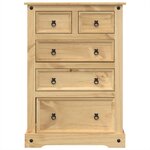 vidaXL Commode Corona 80x43x114 cm bois massif de pin