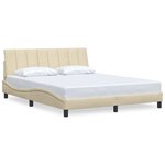 vidaXL Cadre de lit sans matelas Hanko crème 160x200 cm tissu