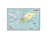 Sous-main de bureau double face carte du monde - L 60 x H 40 cm