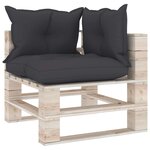 vidaXL Canapé palette de jardin 3 places et coussins bois de pin