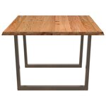 vidaXL Table à manger avec bord naturel 180x100x74cm bois massif chêne