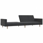 vidaXL Canapé-lit à 2 places gris foncé tissu