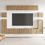 vidaXL Ensemble meuble TV 8 Pièces Chêne artisan Moyen Bois d'ingénierie