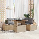 vidaXL Ensemble de salle à manger pour jardin 5 Pièces Beige et gris