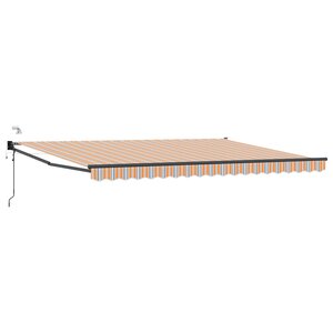 vidaXL Auvent rétractable électrique Bleu et Orange 4 5 × 3 m