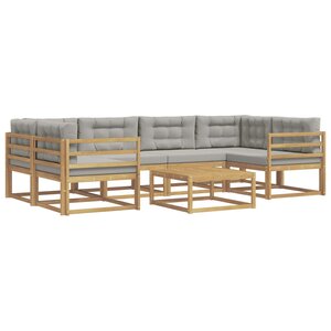 vidaXL Ensemble de canapés d'extérieur 5 Pièces Blanc et gris clair