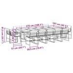 vidaXL Ensemble à manger de jardin avec coussins 15Pièces blanc textilène