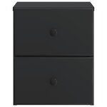 vidaXL Cabinet de chevet mural 2 Pièces Noir 34 5 x 33 x 40 cm