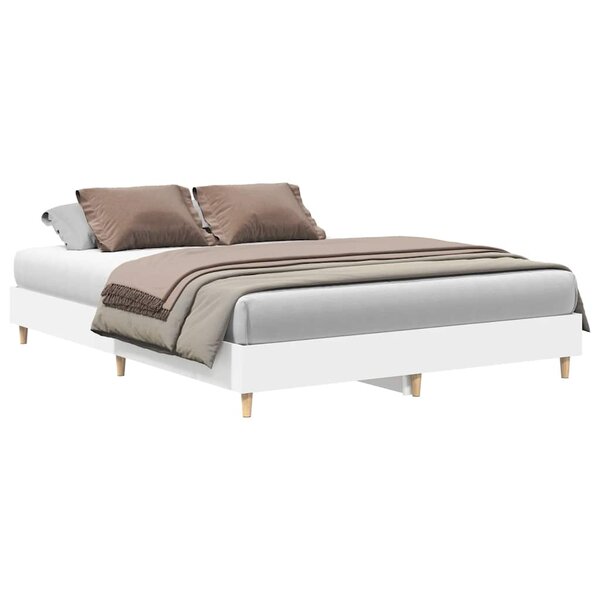 vidaXL Cadre de lit sans matelas blanc 150x200 cm bois d'ingénierie