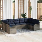 vidaXL Ensemble de canapé de jardin 9 Pièces Gris clair Poly rotin