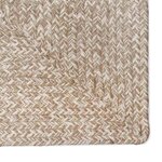 vidaXL Tapis de surface Carré Naturel et Blanc 300 x 300 cm Jute