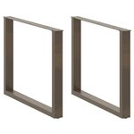 vidaXL Pieds de table à manger en U 3 pièces Acier naturel 100 x (72-73) cm Acier