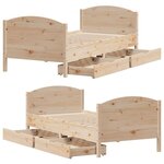 vidaXL Cadre de lit sans matelas 90x190 cm bois de pin massif