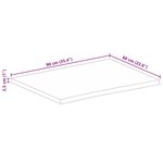 vidaXL Dessus de table à bord vivant 90x60x2 5 cm bois massif manguier