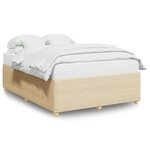 vidaXL Cadre de lit sans matelas crème 160x200 cm tissu