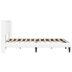 vidaXL Cadre de lit avec bandes LED Blanc 140 x 190 cm Simili cuir