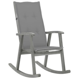 vidaXL Chaise à bascule avec coussins Gris Bois d'acacia massif